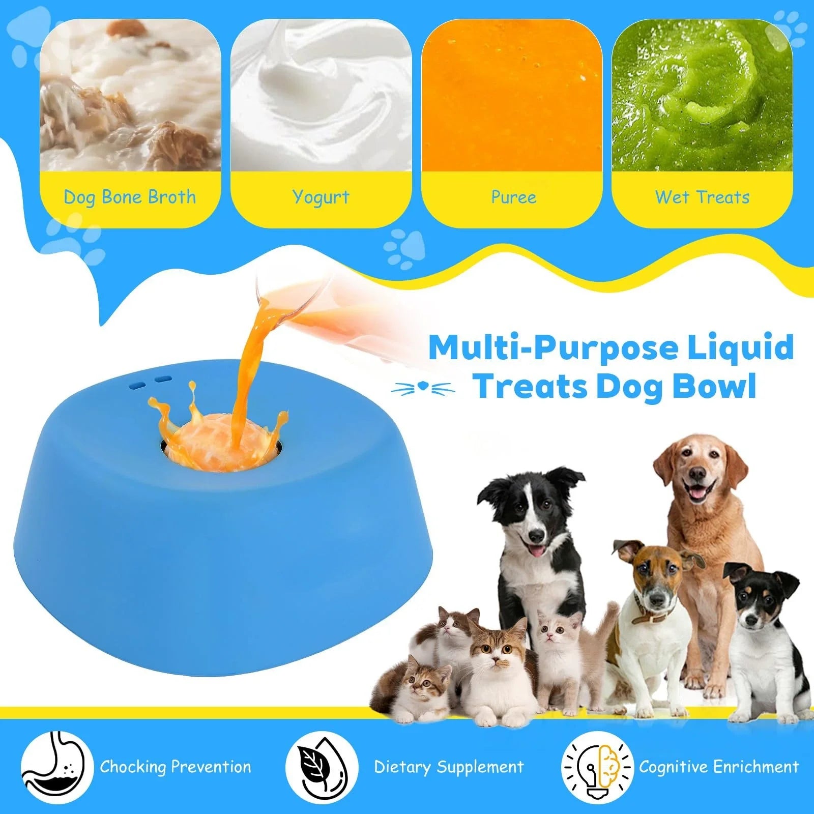 Pet Lick Bowl Slow Feeder – Non-Slip Silicone Mat for Dogs & Cats