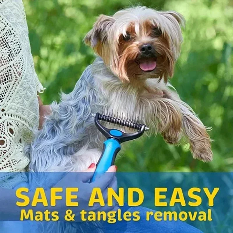 All-in-One Pet Deshedding Brush | Dog & Cat Grooming Tool for Hair Removal & Dematting