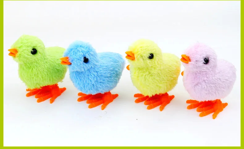 Wind Up Chicken Cat Toy Interactive Jumping Walking Plush Toy for Cats