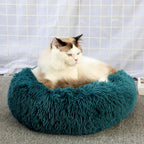 Super Soft Plush Cat Bed – Washable Donut Pet Bed for Cats and Small Dogs
