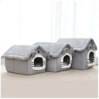 Indoor Warm Dog House Tent Bed for Small Dogs & Cats – Removable Washable Cushion All-Season Pet Kennel