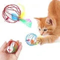 Interactive Sisal Cat Scratching Ball with Feather Toy – Natural Claw Grinder & Training Toy for Kittens and Cats