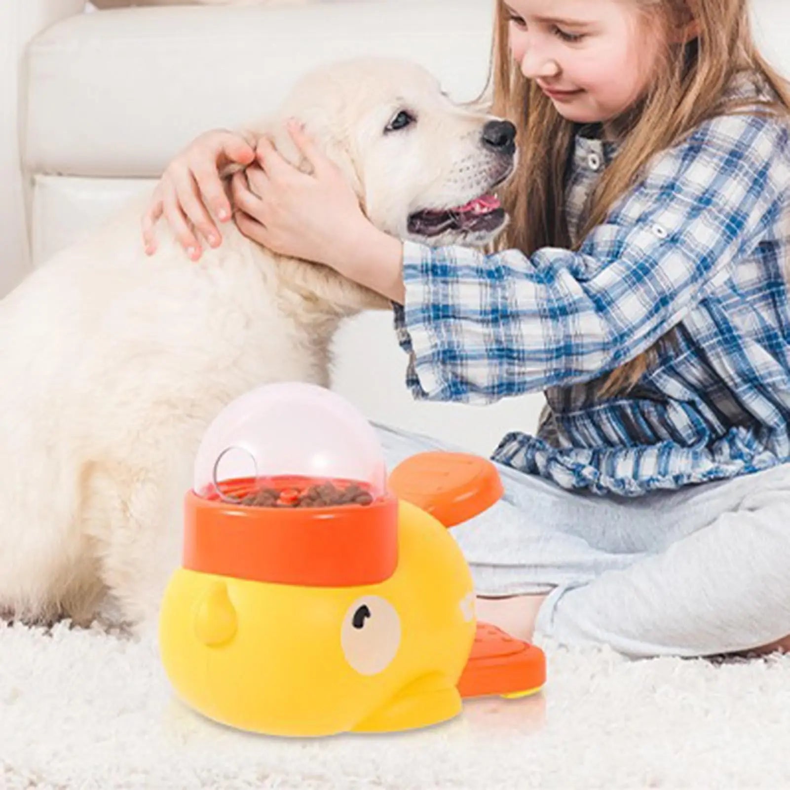 Duck-Shaped Slow Feeder Dog Bowl – Anti-Choking Interactive Snack Dispenser