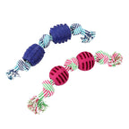 Double Knot Rope Ball Dog Toy – Cotton Chew Toy for Teeth Cleaning, Tug Play & Dental Care