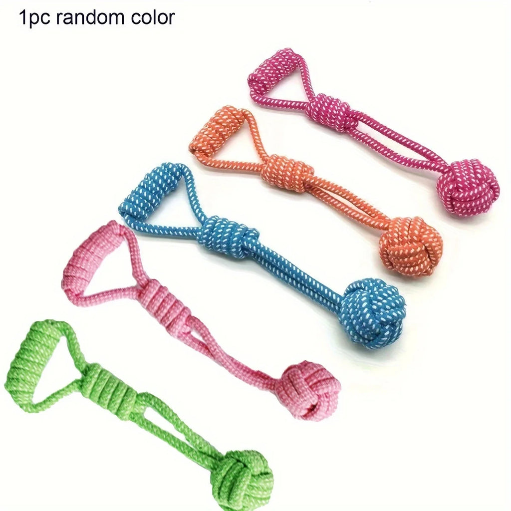 Durable Dog Rope Toy with Ball – All Breed Chew and Tug Interactive Teeth Cleaning Pet Toy