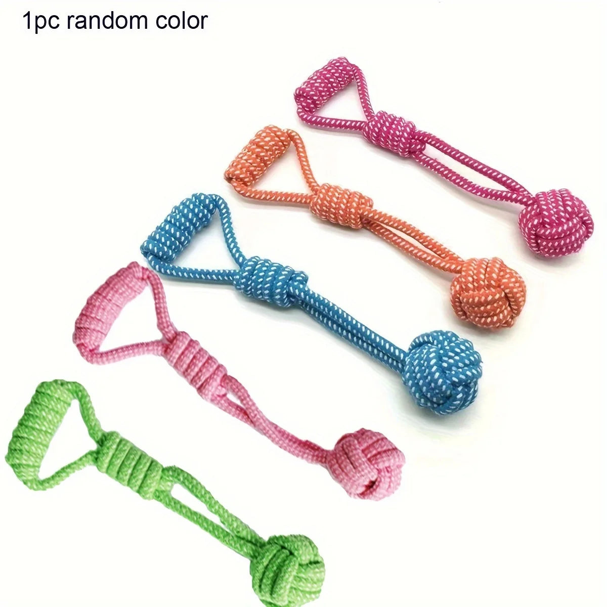 Durable Dog Rope Toy with Ball – All Breed Chew and Tug Interactive Teeth Cleaning Pet Toy