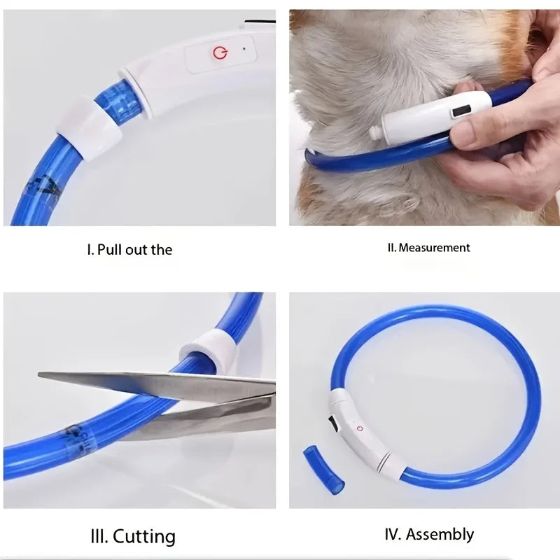 USB Rechargeable LED Dog Collar – Luminous Reflective Anti-Lost Pet Collar for Dogs