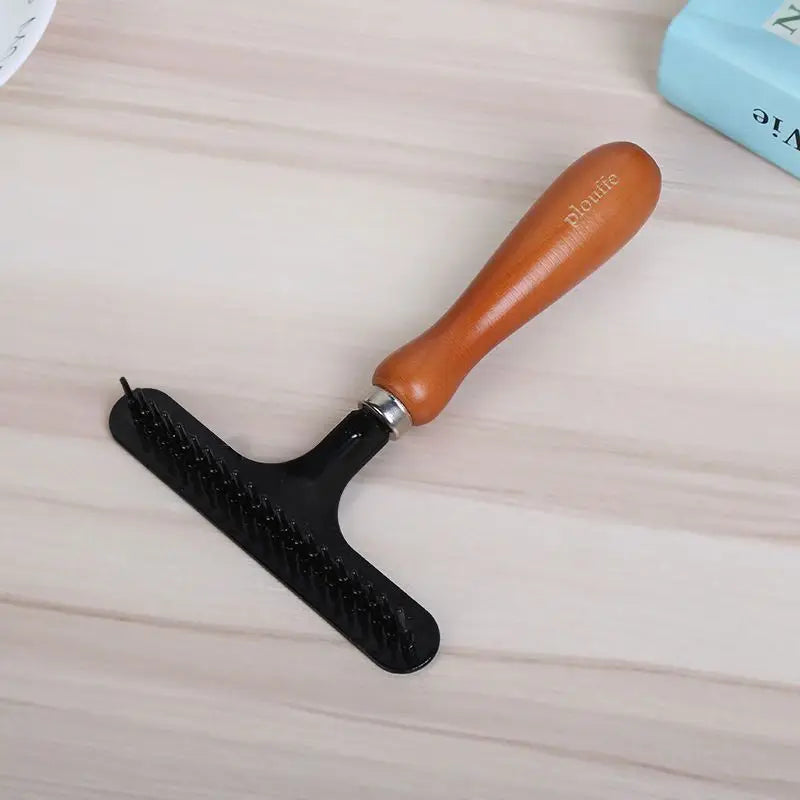 Pet Undercoat Rake Deshedding Tool | Wooden Handle Dog & Cat Grooming Brush