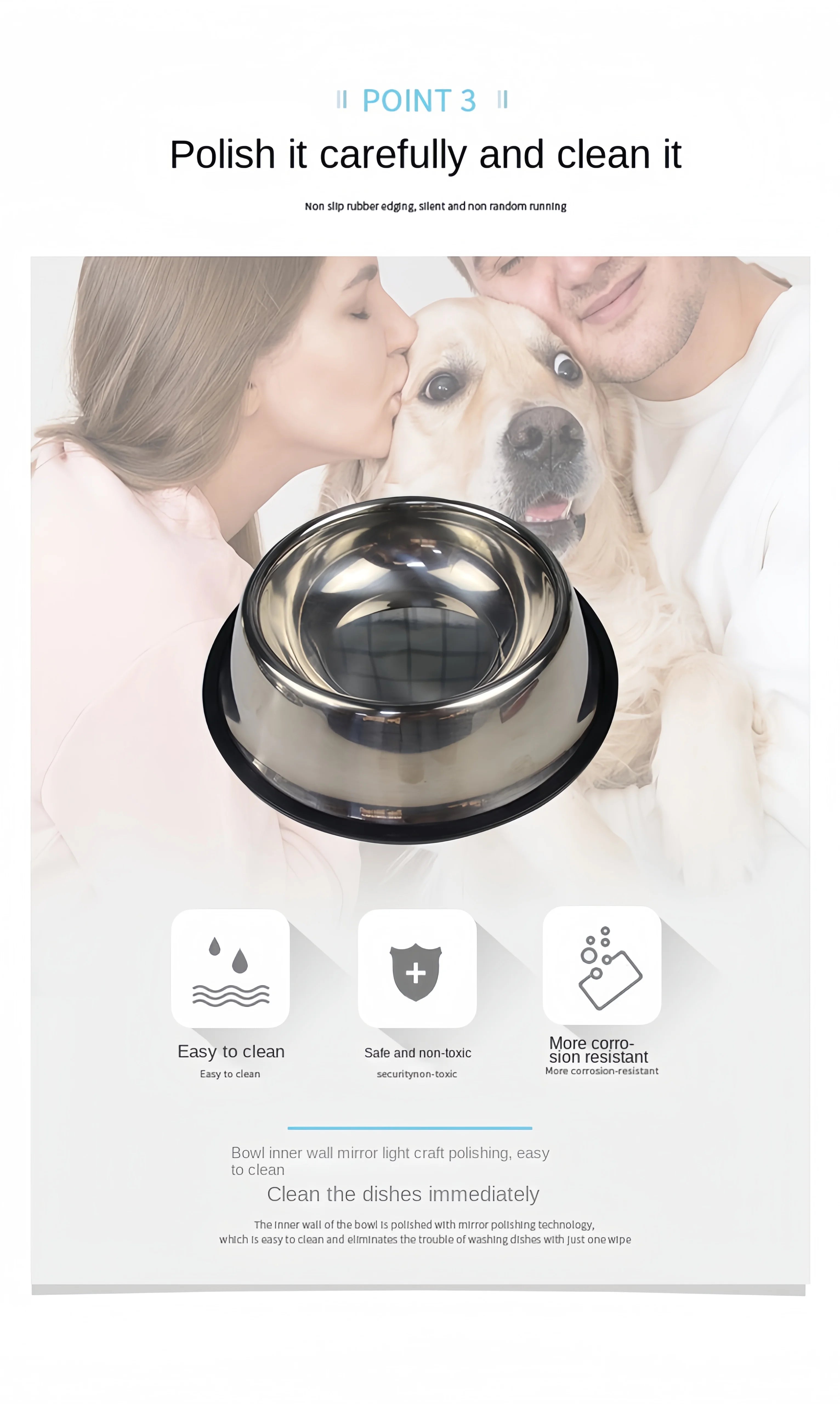 Stainless Steel Pet Bowl – Durable & Easy to Clean (6 Sizes)