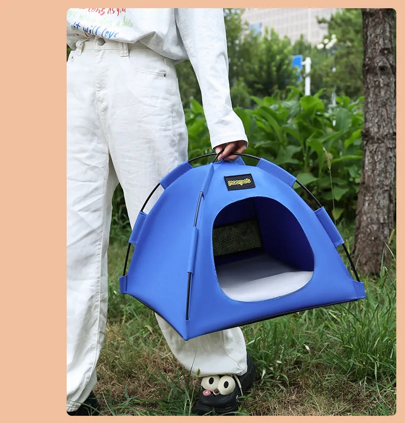 Tent Shape Cat Beds Removable Convenient Storage Pet Bed Portable Outdoor Travel Sunshade Cat and Dog Tent Pet Essentials
