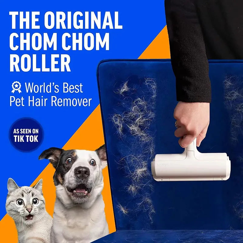Self-Cleaning Pet Hair Remover Roller – Reusable Dog & Cat Fur Lint Brush
