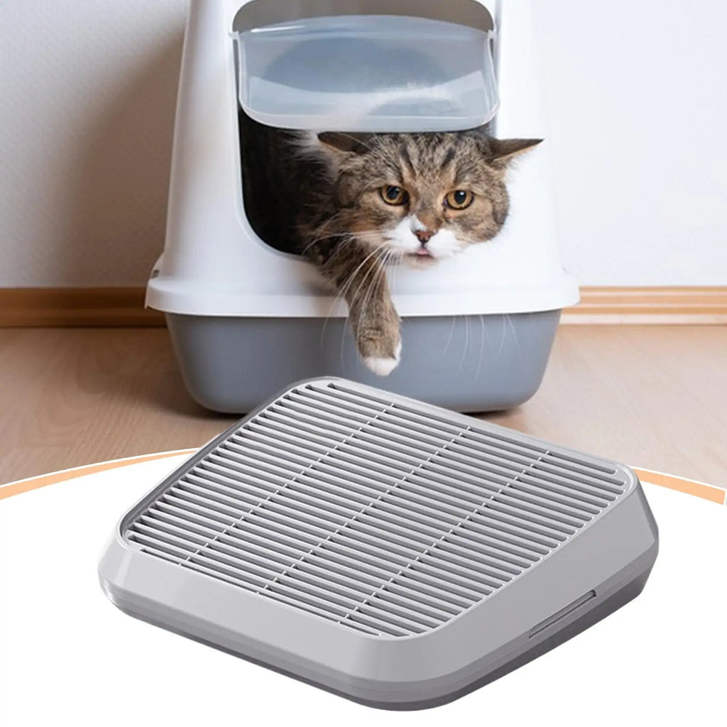 Cat Litter Box Step and Litter Catcher Ramp – Anti-Tracking Non-Slip Litter Mat with Filter Function for Easy Cleaning