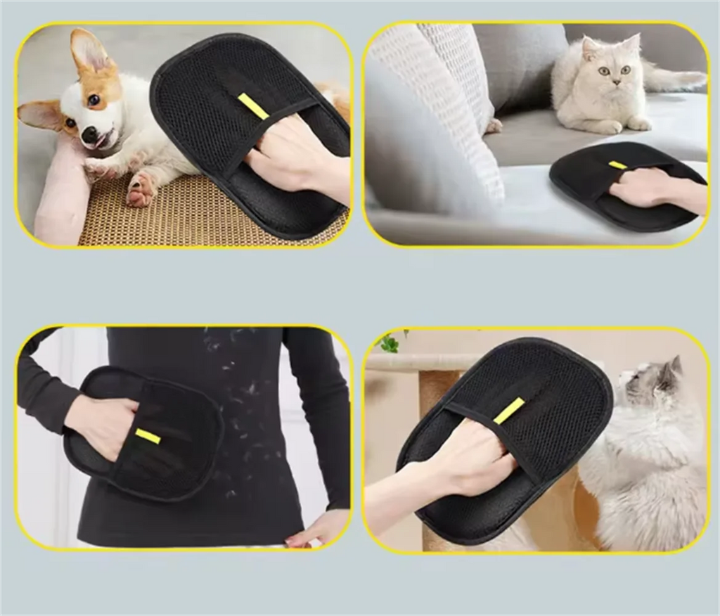 Reusable Pet Hair Removal Gloves – Double-Sided Grooming Mitt for Cats & Dogs
