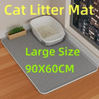 Waterproof Double Layer Cat Litter Mat – Honeycomb EVA Litter Trapping Mat, Non-Slip Washable Pet Toilet Floor Protector