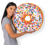 3D Sprinkle Donut Throw Pillow - Made with Super Soft & Ultra Premium Fabric - Cute, Comfortable, Plush Stuffed Doughnut Cake