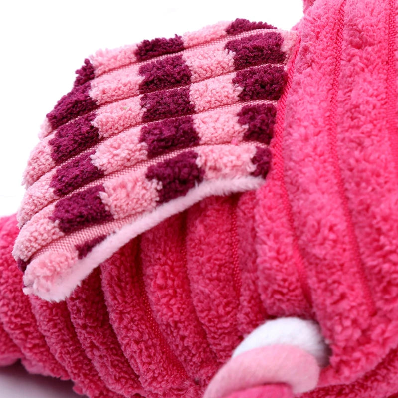 Animal Shape Squeaky Plush Dog Toy – Bite Resistant Corduroy Chew Toy for Small and Large Dogs
