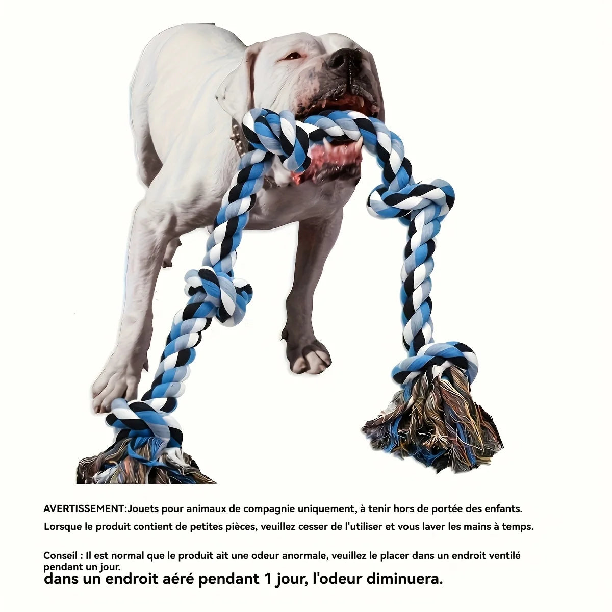Heavy Duty Dog Rope Toy for Aggressive Chewers – Extra Long Cotton Chew & Teeth Cleaning Tug Toy