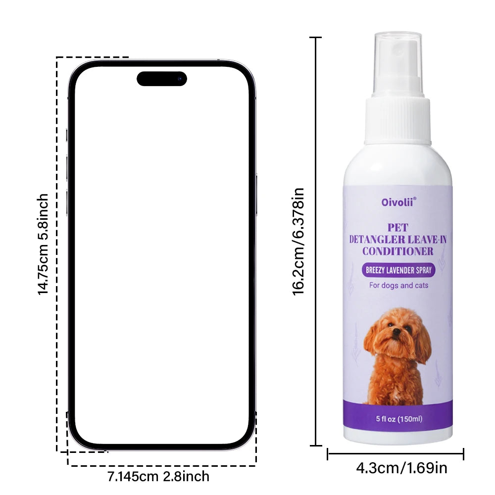 Pet Softness Solution Spray with Lavender Essence – Coat Conditioning & Shine Spray for Dogs and Cats