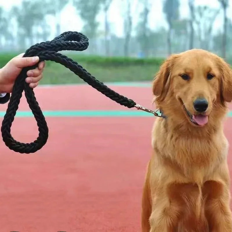 Large Dog Leash Nylon Braided Traction Rope – Heavy Duty Walking Lead for Bulldog, Rottweiler and Hound Dogs