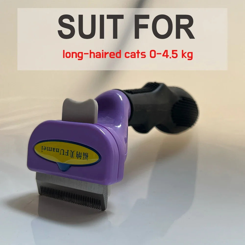Dog & Cat Deshedding Grooming Brush | Undercoat Hair Remover Comb for Long & Short Hair