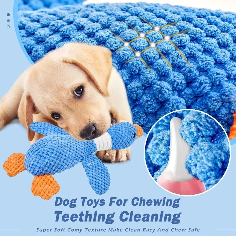 Interactive Plush Goose Dog & Cat Toy – Squeaky Chew & Tug Training Toy