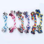 Random Color Double Knot Cotton Rope Dog Chew Toy for Puppies and Small Dogs