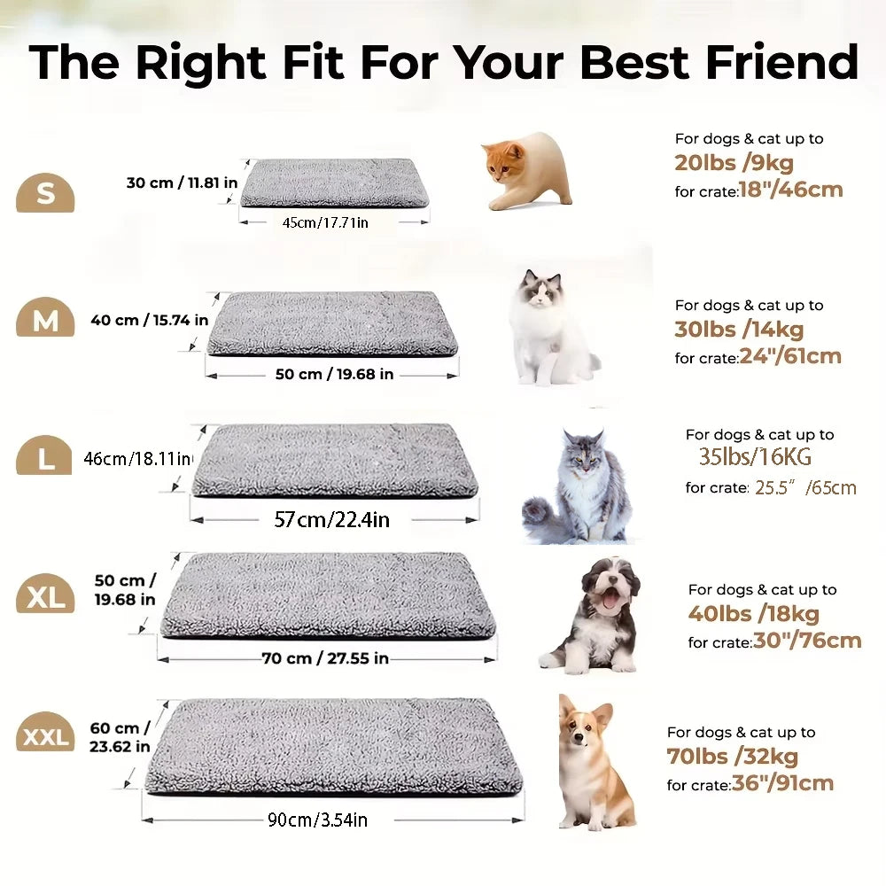 Winter Warm Pet Mattress for Dogs and Cats | Non-Slip Washable Cozy Bed Mat for Small to Large Pets
