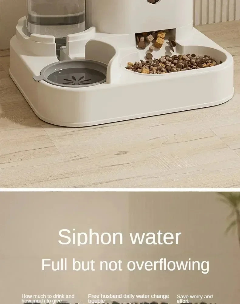 Automatic Dog & Cat Feeder with Water Dispenser – Large Capacity Food Storage Bowl