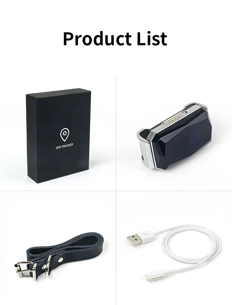 Pet Collar Mini GPS Tracker, GSM Wifi LBS Anti-lost Tracker Pet Location Collar IP67 Waterproof for Pet Dog Cat Sheep Tracking