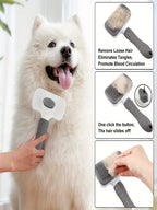 Pet Grooming Brush Self Cleaning Slicker Comb for Dogs Cats - Stainless Steel Needle Deshedding Tool Remove Floating Hair Knots