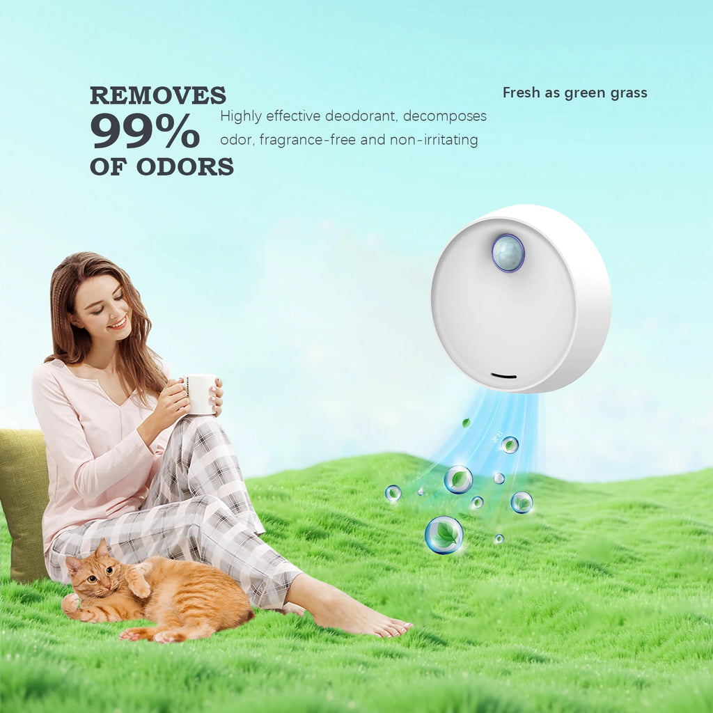Smart Pet Odor Purifier Auto Sensor Cat Litter Box Deodorizer – Silent Rechargeable Air Freshener for Pets, Toilets & Shoe Cabinets (3000mAh)