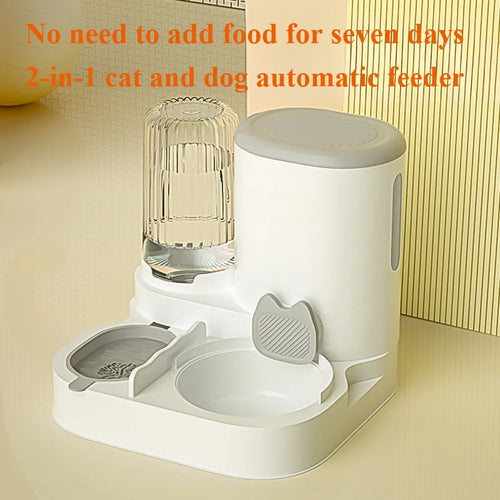 Automatic Cat & Dog Feeding Bowl with Water Dispenser – Integrated Slow Feeder Pet Food & Water Station for Cats and Dogs