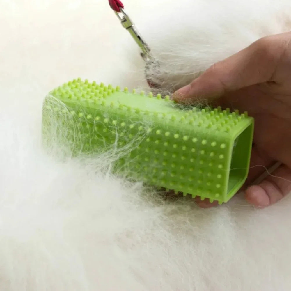 Silicone Pet Hair Remover Brush for Dogs & Cats – Reusable Fur Cleaner for Furniture, Carpets, Clothes & Cars