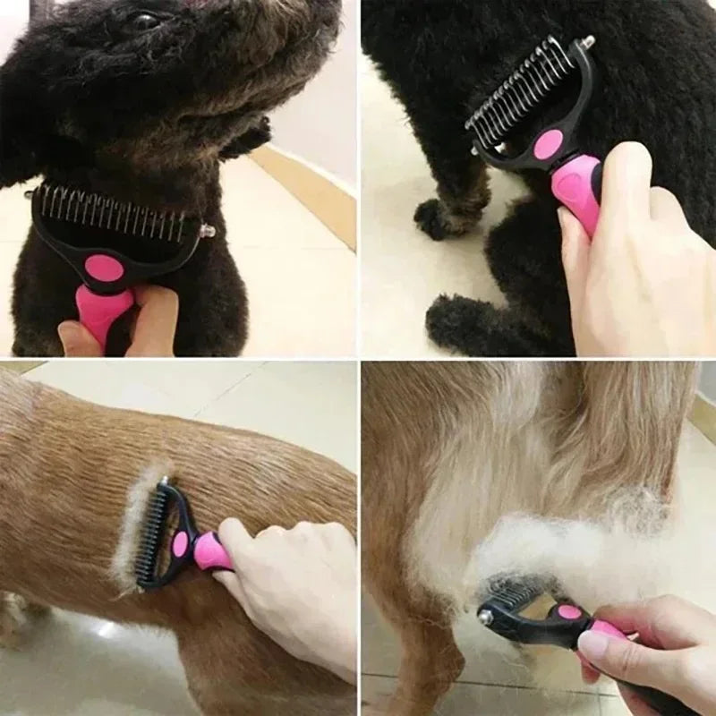 All-in-One Pet Deshedding Brush | Dog & Cat Grooming Tool for Hair Removal & Dematting