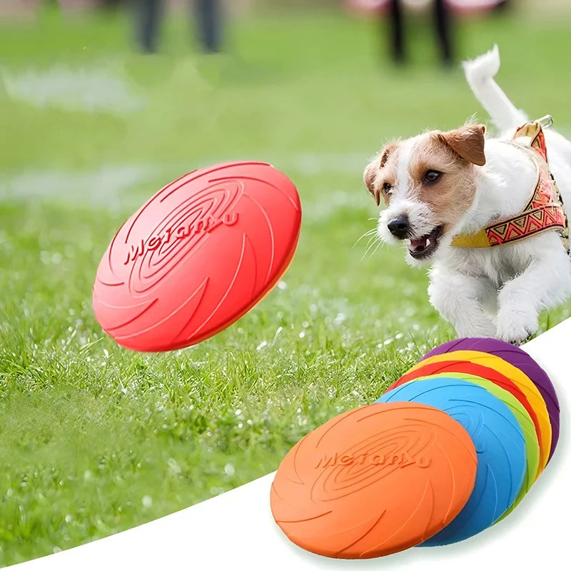 Silicone Dog Flying Disc Toy – Durable TPR Frisbee for Fetch, Outdoor Training & Interactive Play