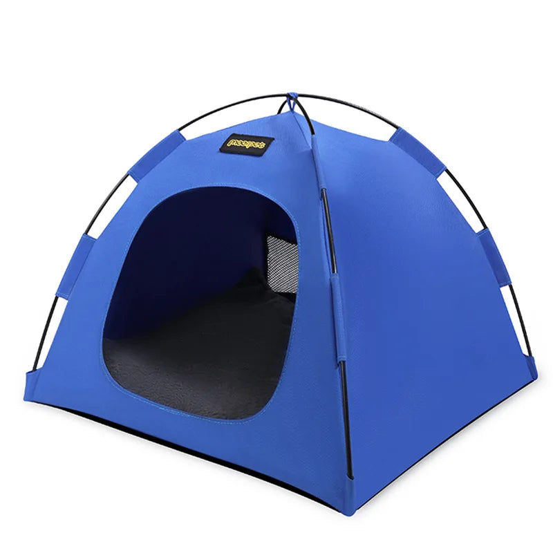 Tent Shape Cat Bed – Foldable Portable Pet Tent House with Soft Cushion, Breathable Cat & Dog Bed for Indoor, Outdoor Travel and Camping