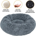 Super Soft Plush Cat Bed – Washable Donut Pet Bed for Cats and Small Dogs