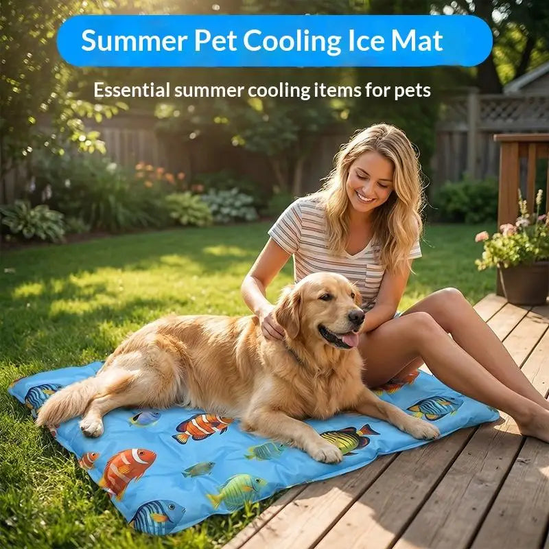 Pet Cooling Ice Mat For Dogs Cats Summer Non Toxic Self Cooling Pad For Indoor Outdoor Use