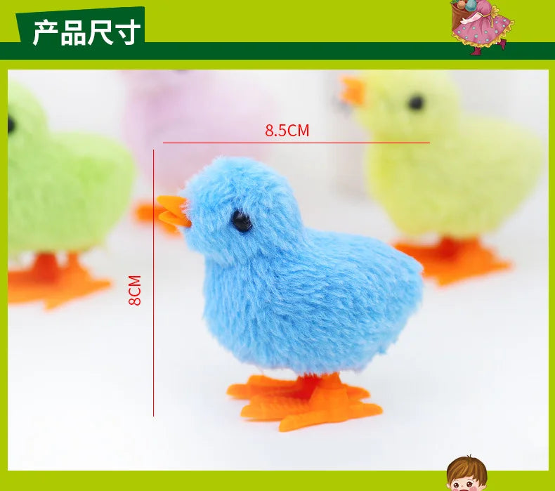 Wind Up Chicken Cat Toy Interactive Jumping Walking Plush Toy for Cats