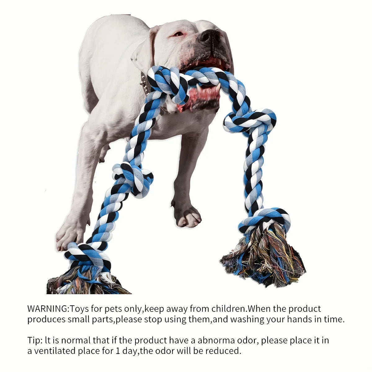 Heavy Duty Dog Rope Toy for Aggressive Chewers – Extra Long Cotton Chew & Teeth Cleaning Tug Toy