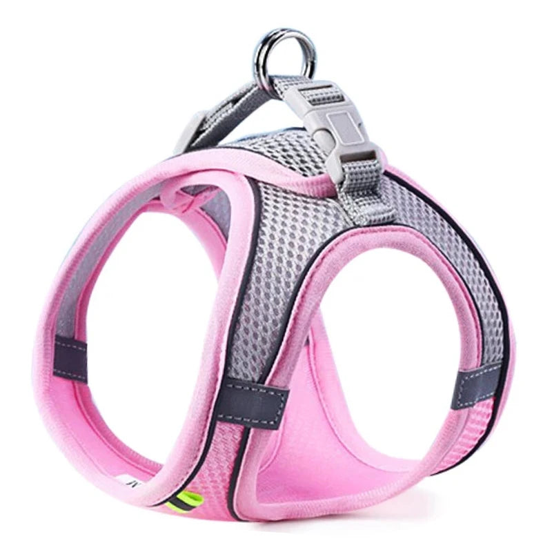 Cat Dog Harness Vest Chest Rope Set – Reflective Breathable Adjustable Pet Harness and Leash for Small & Medium Dogs, Cats, Puppies & Kittens