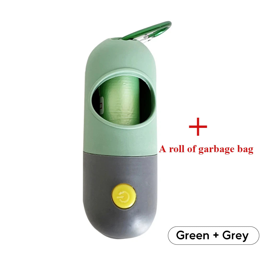 LED Dog Poop Bag Dispenser with Light – Portable Pet Waste Bag Holder