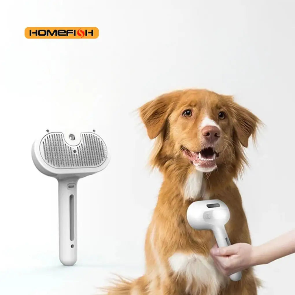 Steam Spray Dog Grooming Brush | Electric Pet Steam Comb for Dogs & Cats