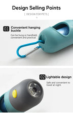 LED Dog Poop Bag Dispenser with Light – Portable Pet Waste Bag Holder