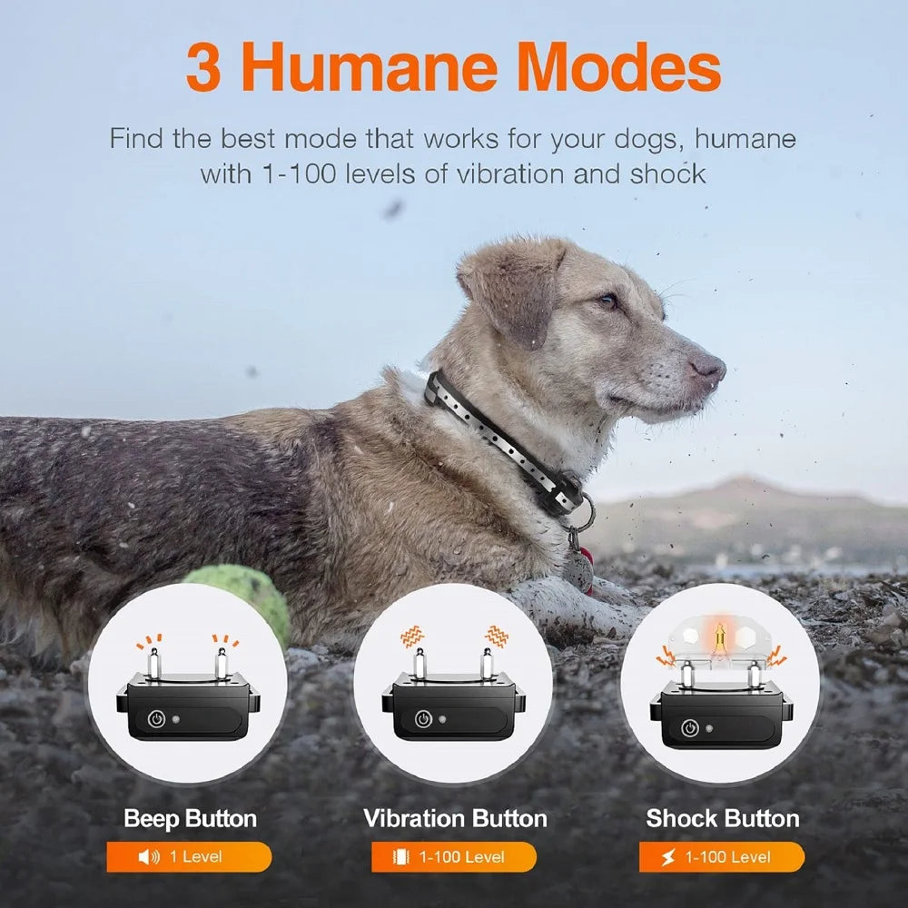 1000M Waterproof Dog Training Collar with Remote – Rechargeable Anti Bark Shock Collar for Dogs
