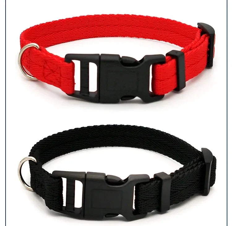 Solid Color Dog Collar for Small and Medium Dogs | Quick Release Adjustable Puppy Training Collar for Teddy Bichon Cats