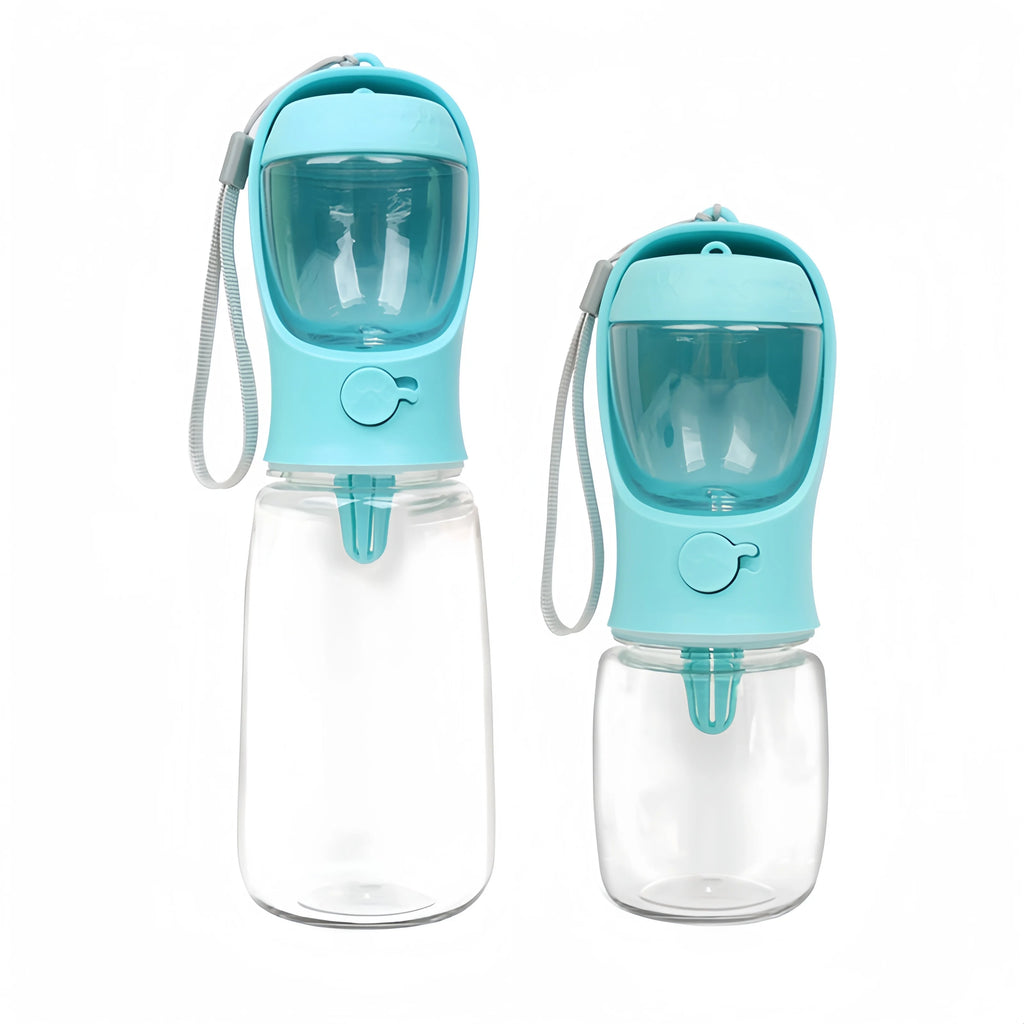 Portable Dog Water Bottle with Food Storage – Travel Feeder Bowl for Dogs & Cats
