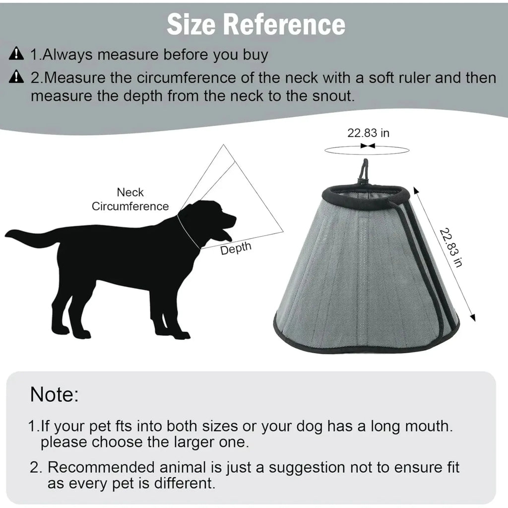 Soft Dog Cone Collar for Large and Extra Large Dogs | Adjustable Recovery E-Collar Alternative After Surgery