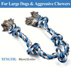 Heavy Duty Dog Rope Toy for Aggressive Chewers – Extra Long Cotton Chew & Teeth Cleaning Tug Toy