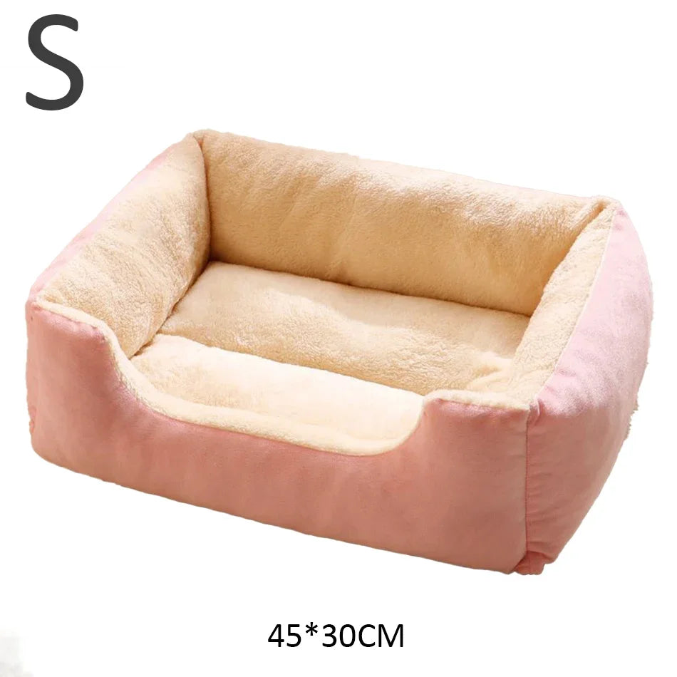 Soft Plush Pet Bed for Cats & Small Dogs – Cozy Warm Sleeping Cushion Basket House